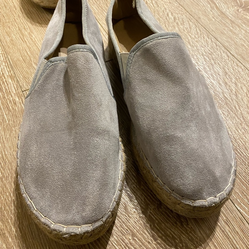 grey suede espadrilles